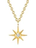 Eastside Damen Kette aus Edelstahl mit Zirkonia weiß - Edelstahlhalskette gelbgold...