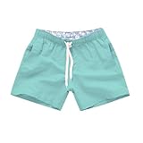 Herren-Badeshorts, Sommer, leicht, normale Passform, einfarbig, Surf-Board-Shorts, Herren,...