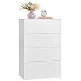 VASAGLE Kommode mit 4 Schubladen, Komodenschrank, Schubladenschrank, Wäschekommode, für...