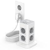 TESSAN 8 Fach Mehrfachsteckdose mit USB C, 5M Verlängerungskabel,...