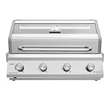 Grillfürst Gasgrill G401E - 4-Brenner Edelstahl, Einbau Gasgrill mit Sichtscheibe,...
