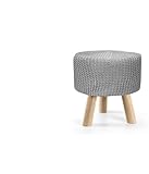 OISE ART STORE Trade Shop 827730 Sitzhocker Fußhocker, rund, aus Holz, Stoff, grau, 28 x...