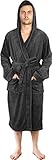 NY Threads Bademantel Herren Kapuze, Weicher Fleece, Morgenmantel Herren, Nachtwäsche &...