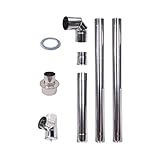 Pelletrohrset 80mm Rauchrohr Inox 304 Edelstahl Lüftungschlauch Abgasrohr 1m Pelletrohr...