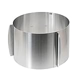 wenco verstellbarer Tortenring mit Skala, 15cm Höhe, verstellbarer Kuchenring mit 16-30cm...
