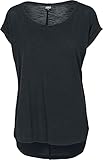 Urban Classics Damen Dames Long Back Shaped Slub Tee T Shirt, Schwarz (Black 7),...