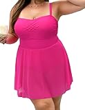 Curvtide Badekleid in Übergröße, einteiliger Badeanzug für Damen, Badeanzug,...