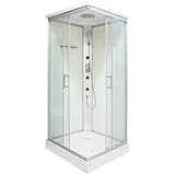 Sanotechnik Duschkabine 80 x 80 x 210 cm - Komplettdusche mit Eckeinstieg,...