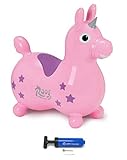 Einhorn Rody + Pumpe von ATC, Sprungpferd Cavallo Ledraplastic Gymnic (rosa)