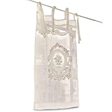 Loberon Scheibengardine aus 100% Leinen - Nostalgischer Landhaus-Stil mit...