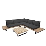 Mendler Garten-Garnitur HWC-H54, Garnitur Sitzgruppe Lounge-Set, Spun Poly Akazie Holz FSC...