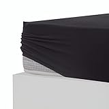 Jersey Spannbettlaken Spannbetttuch Laken 100% Baumwolle Oeko-TEX® (Schwarz,...