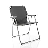 BigDean Klappstuhl Faltstuhl Angelstuhl – Anthrazit/Grau robust klappbar bis 120kg...