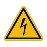 Aufkleber Elektro (15 Stück, 50 mm) - Achtung Strom Warnaufkleber - Warnung vor...