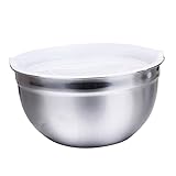 Cabilock Edelstahl Rührschüssel Mit Deckel Tiefe Obstsalatschale Für Zubereiten Von...