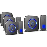 400m Reichweite Funkklingel 2 Sender 3 Plug-in-Empfänger Türklingel Funk Aussen...