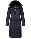MARIKOO Damen Winter Steppjacke Lang B936 [B936-Relizi-Navy-Gr.XL]