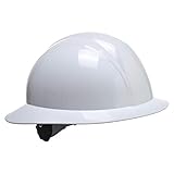 Portwest PW Schutzhelm mit Krempe, Größe: Einheitsgröße, Farbe: Weiß, PS52WHR