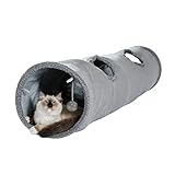 OHANA Schön Faltbar Katzentunnel Katzenspielzeug mit Ball Rascheltunnel für Katzen...