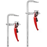MAXPOWER 2 Stücke Schraubzwingen Set 200mmx60mm+300mmx60mm Ratsche Schnelle...