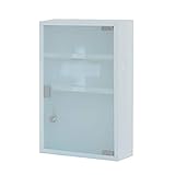 Style home Medizinschrank Metall Hausapotek, abschließbar, 3 Fächer, 45x30x12cm,...