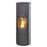 Kaminofen München XL Stahl gussgrau Speckstein 7kw Speicherofen mit...