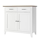 HOCSOK Küchenschrank mit Arbeitsplatte, Sideboard mit 2 Schubladen und 2 Türen,...