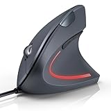 TECKNET Ergonomische Maus mit USB Kabel, 6400 DPI 6 Tasten Vertikale Maus, Optische...