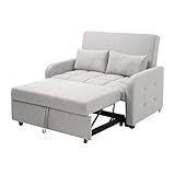 Schlafsofa 3-in-1, Klappbares Schlafsessel mit Bettkasten und Schlaffunktion, Ausziehbar...
