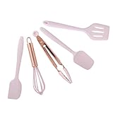 Denash Set mit 5 Kochutensilien aus Silikon, Antihaftbeschichtet, Hitzebeständig,...