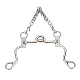 MAPHRWZ für Pferde-Pelham-Gebiss, Edelstahl mit Kupferrolle, Neusilberverzierung,...