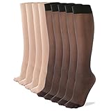 ZIHUA9 Paar Nylon Kniestrümpfe Damen 20 Den (Einheitsgröße,...