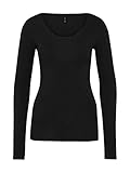ONLY Damen Langarm-Shirt Onllive Love XS S M L XL Schwarz Weiss Rundhals, Größe:M,...