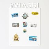 STALFORM Magnettafel Weiss VIAGGI 75x49 cm aus Edelstahl Magnetwand Pinnwand Magnetisch...