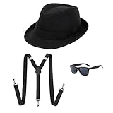 UILYNIU 3 Stück Mafia Gatsby Gangster Kostüm Herren, 1920s Jahre Herren...