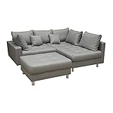 Riess Ambiente Moderne Wohnlandschaft Kent 220cm grau Ecksofa Federkern inkl....