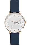 Skagen Uhr für Frauen, Riis Dreizeigeruhrwerk, Leder/Edelstahluhr Mit 36 Mm...