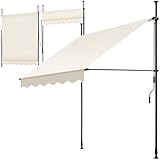 tectake® Klemmmarkise mit Handkurbel, Balkon Markise ohne Bohren, Markise...