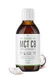 Bio C8 MCT-Öl, 100 ml – 100 % reines kaltgepresstes C8 MCT-Öl – Premium-Kokosöl,...