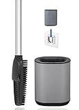 3in1 Toilettenbürste aus Silikon mit WC Bürsten Halter und Wandhalterung,...