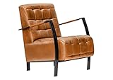Massivmoebel24.de | Iron Label - Sessel aus Echtleder | Büffelleder | Cognac |...