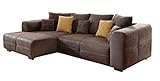 Cavadore Ecksofa Mavericco / Polster Eck-Couch mit Kissen / In Antik-Leder-Optik mit...