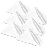 AiQInu Stoffservietten Weiß Baumwolle in 40x40 cm,6er-Set,mit Umlaufendem...