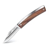 DURATECH Taschenmesser Klappmesser mit Holzgriff, 170mm Einhandmesser Camping &...