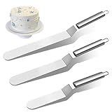 3 Stück Winkelpalette Edelstahl Set, Tortenspachtel, Tortenmesser,...