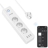 GHome Smart WLAN Steckdosenleiste mit 3 AC-Steckdose und 3 USB,Separat Gesteuert Schalter...