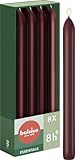 Bolsius Glatte Stabkerzen - Bordeauxrot - Set 8 Stück im Karton - 24 cm -...