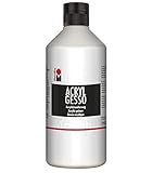 Marabu 12040075808 - Acryl Gesso weiß 500 ml, feine, hochdeckende Acryl - Grundierung auf...