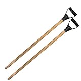 2x Holzstiel mit D-Griff Schneeschieber Ersatz Spaten-Stiel Schneeschaufel Ø27-32mm