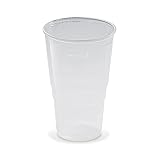 LogiPack GeRo Plastikbecher – Trinkbecher mit Eichstrich 0,5l | Einwegbecher...